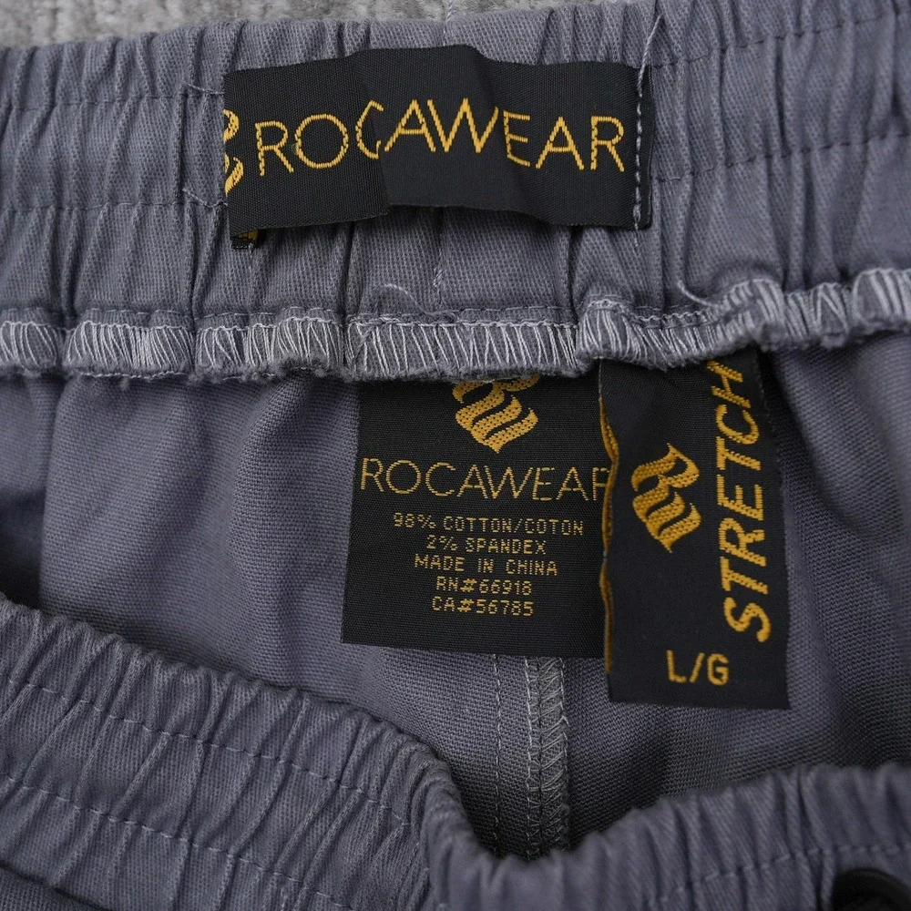 Rocawear Mens Cargo Pants Charcoal Grey Superior Graphic Joggers Large NWT